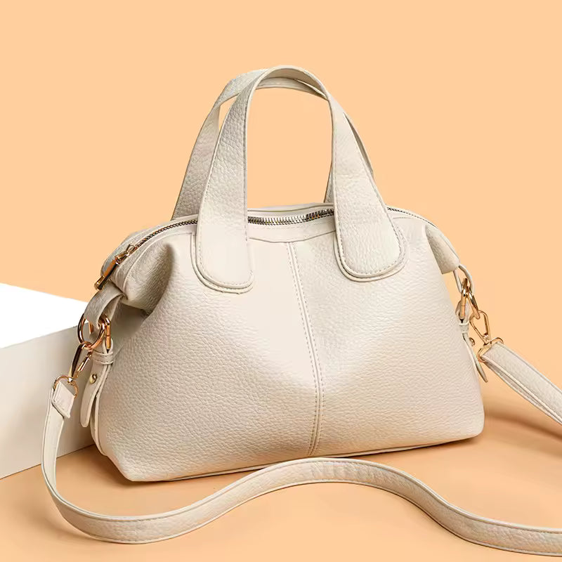 CarryLuxe™ – Large PU Leather Handbag – Soft Structured Shoulder Tote
