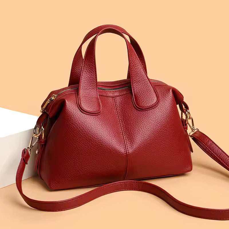 CarryLuxe™ – Large PU Leather Handbag – Soft Structured Shoulder Tote
