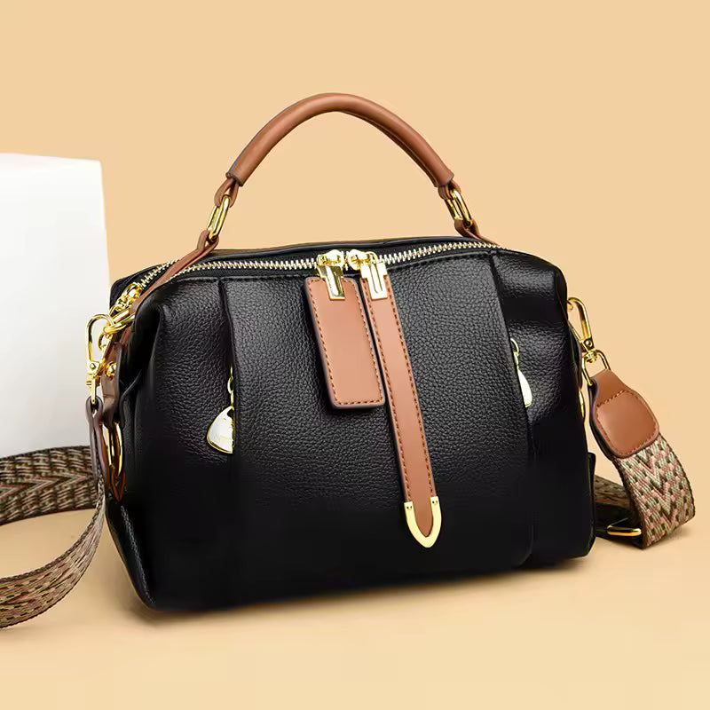 TrekTote™ – Large PU Leather Shoulder Bag – Boho Strap Travel Handbag