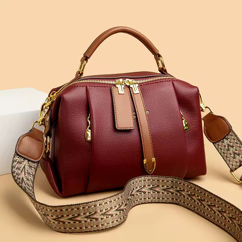 TrekTote™ – Large PU Leather Shoulder Bag – Boho Strap Travel Handbag
