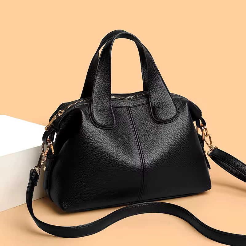 CarryLuxe™ – Large PU Leather Handbag – Soft Structured Shoulder Tote