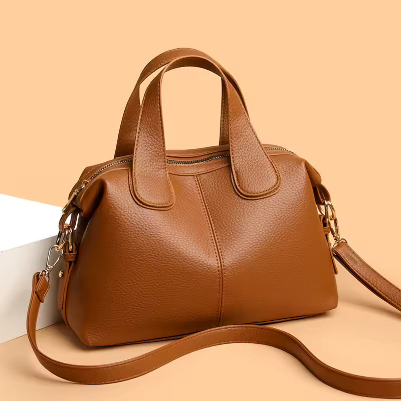 CarryLuxe™ – Large PU Leather Handbag – Soft Structured Shoulder Tote
